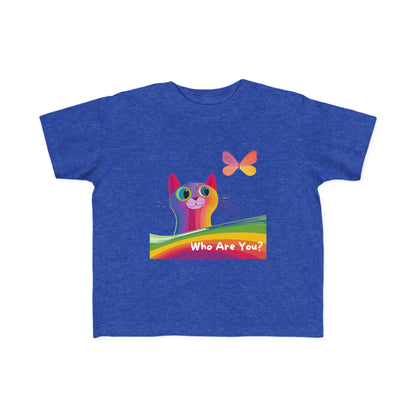 Rainbow Cat Who Are You Kids T-Shirt | LGBTQ Pride Toddler Tee | Kawaii Pride Cat