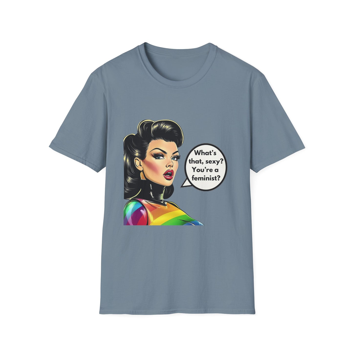 Feminist Pin Up Rainbow T-Shirt | LGBTQ+ Pride Statement Tee