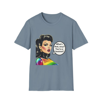 Feminist Pin Up Rainbow T-Shirt | LGBTQ+ Pride Statement Tee
