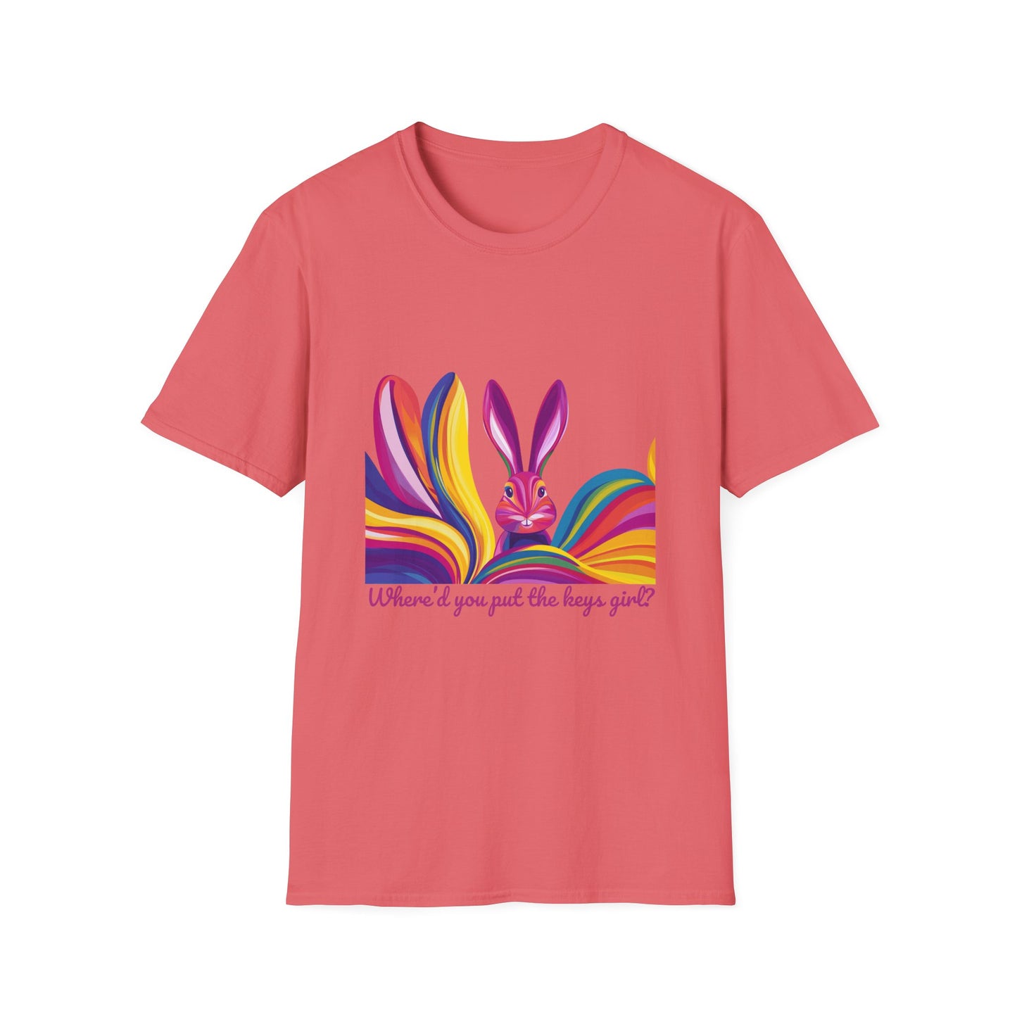 Rainbow Bunny "Where'd You Put The Keys" Pride T-Shirt