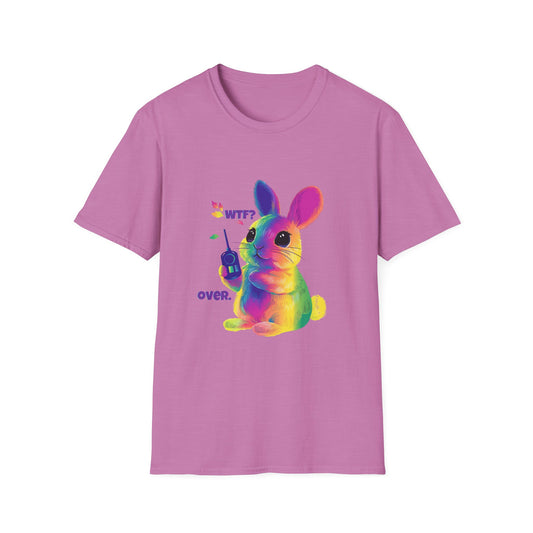 Rainbow Bunny WTF? OVER. Protest T-Shirt | Cute Activist Tee