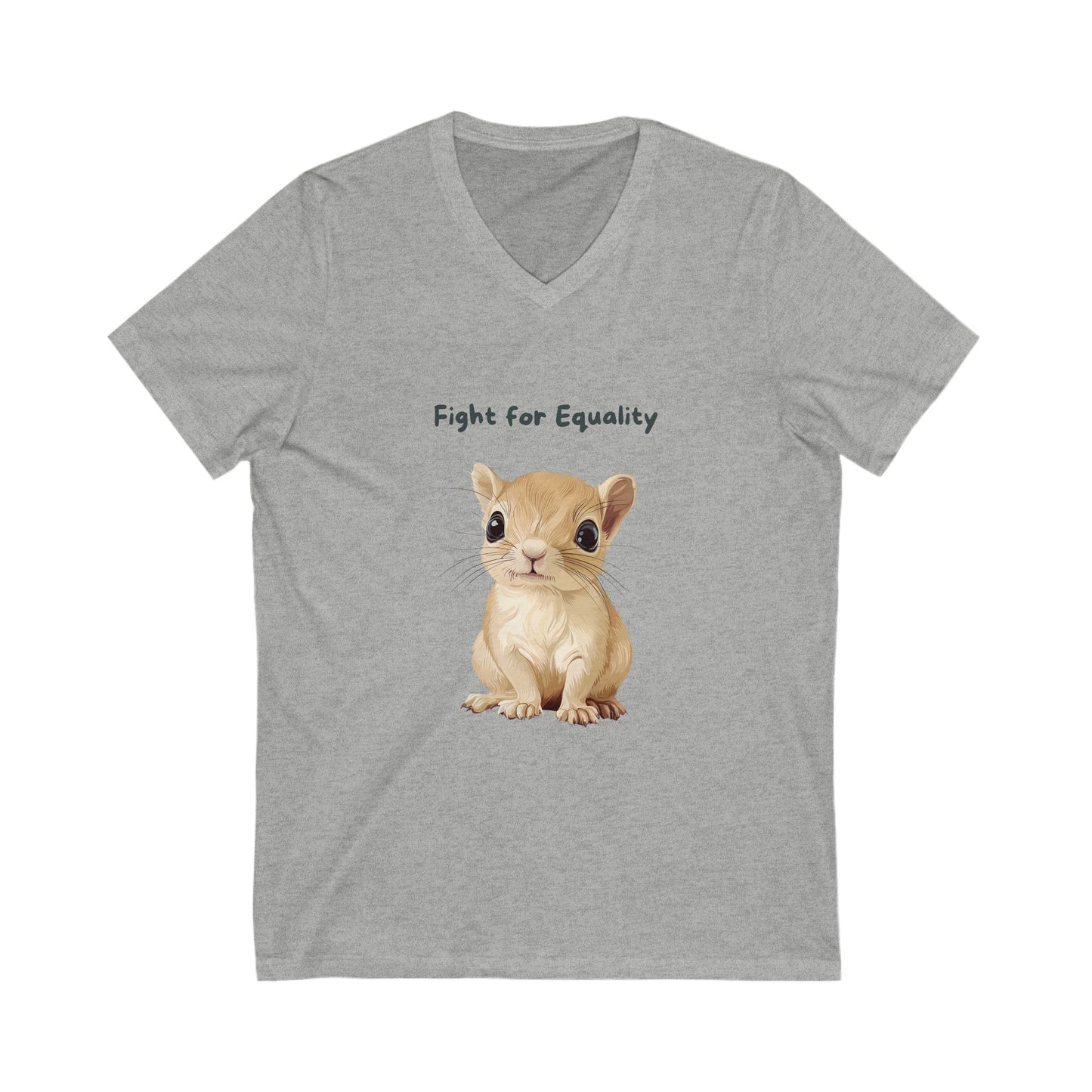 Cute Bunny Equality V-Neck T-Shirt | Animal Rights Activist Tee | Unisex Social Justice Gift