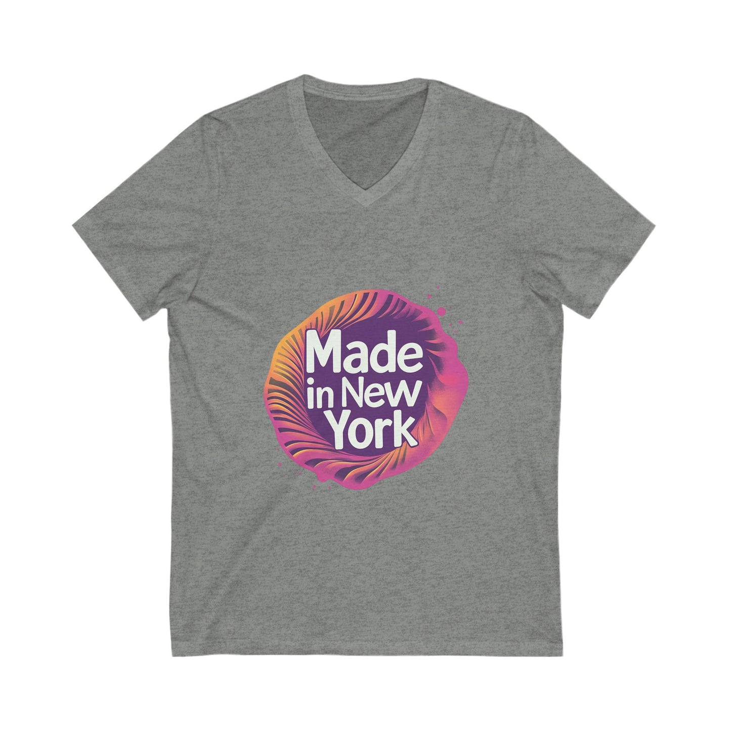 Made in New York V-Neck T-Shirt | Modern NYC Pride Design | Urban Retro Unisex Tee