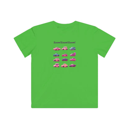 Zoom! Zoom! Kids Car T-Shirt | Kawaii Vehicle Grid Design | Cute Unisex Children's Tee