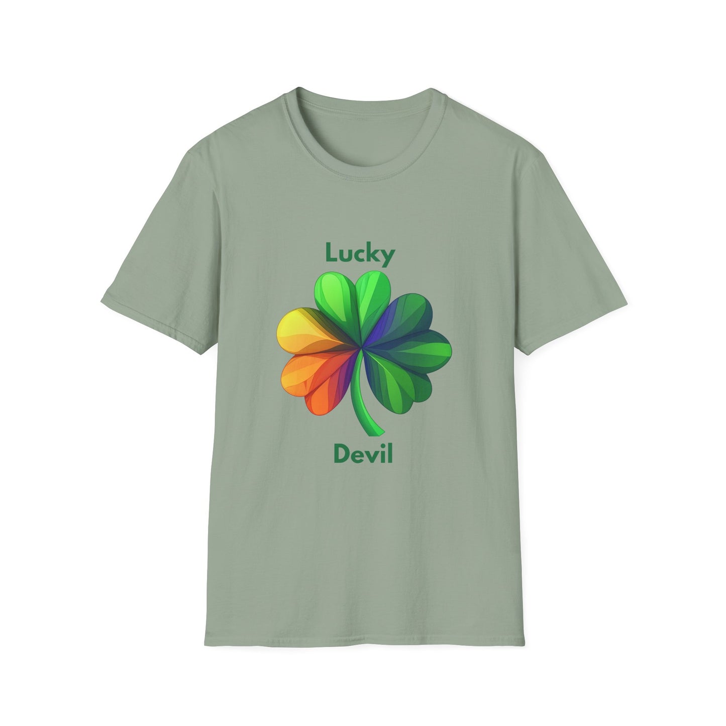 Lucky Devil Rainbow Clover T-Shirt | Pride Shamrock Tee