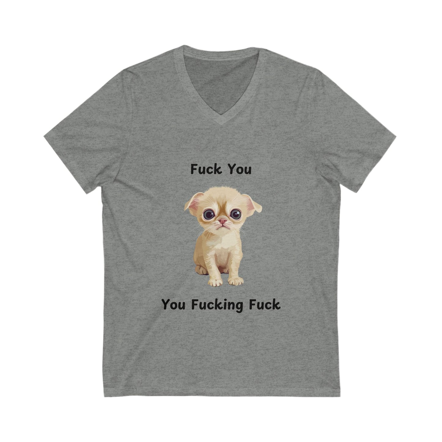 Sassy Kitten V-Neck T-Shirt | Funny Cat Attitude Design | Unisex Tee