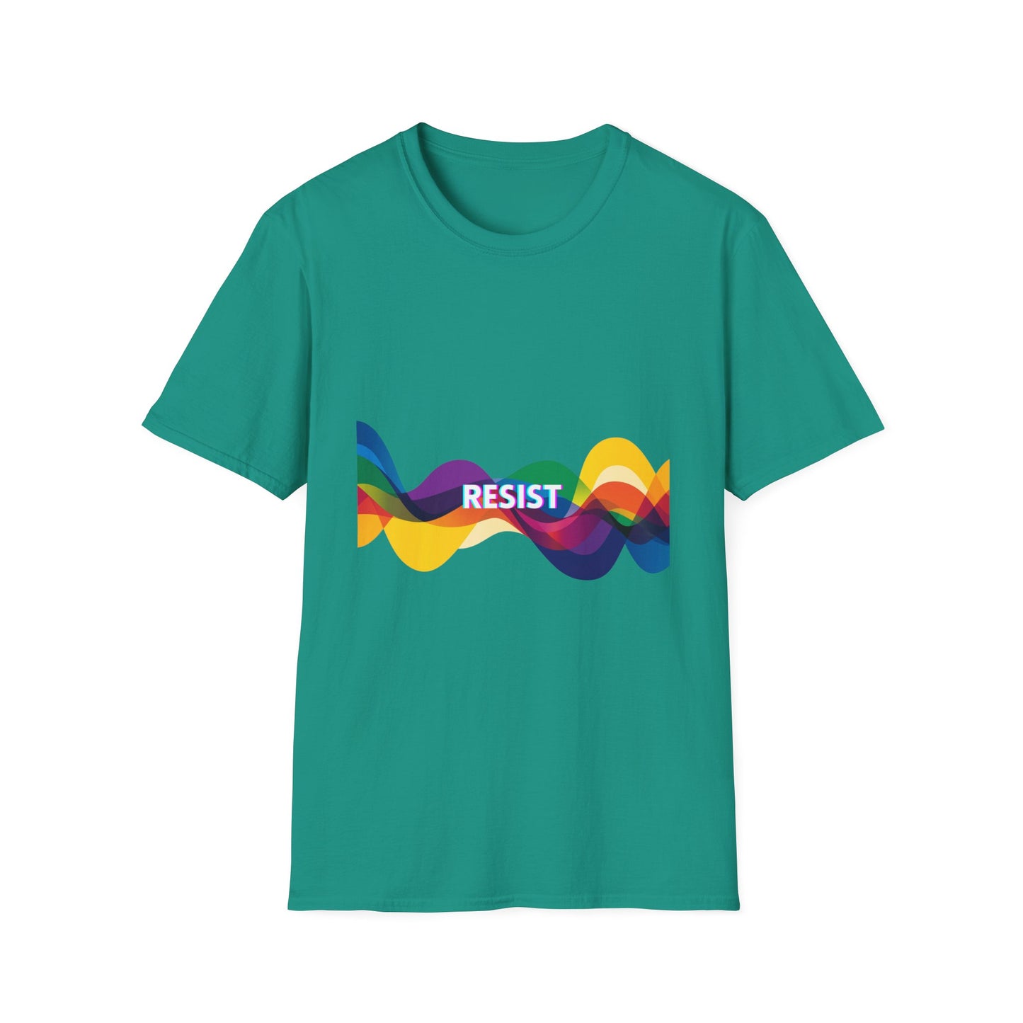 Colorful Waves RESIST T-Shirt | Progressive Pride Statement Tee