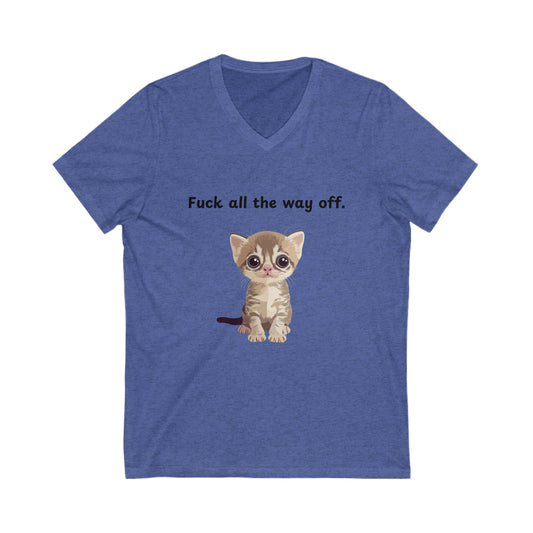 Sassy Cat V-Neck T-Shirt | Cute Kitten Attitude | Unisex Funny Pet Tee