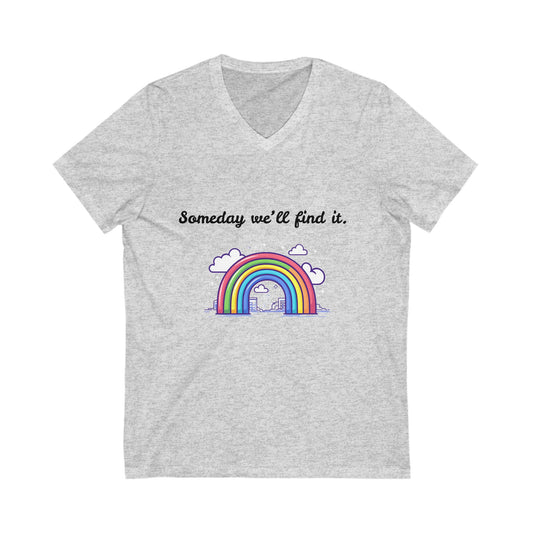 Rainbow Connection V-Neck Shirt | Cute LGBTQ+ Pride Tee | Hopeful Message Unisex V-Neck