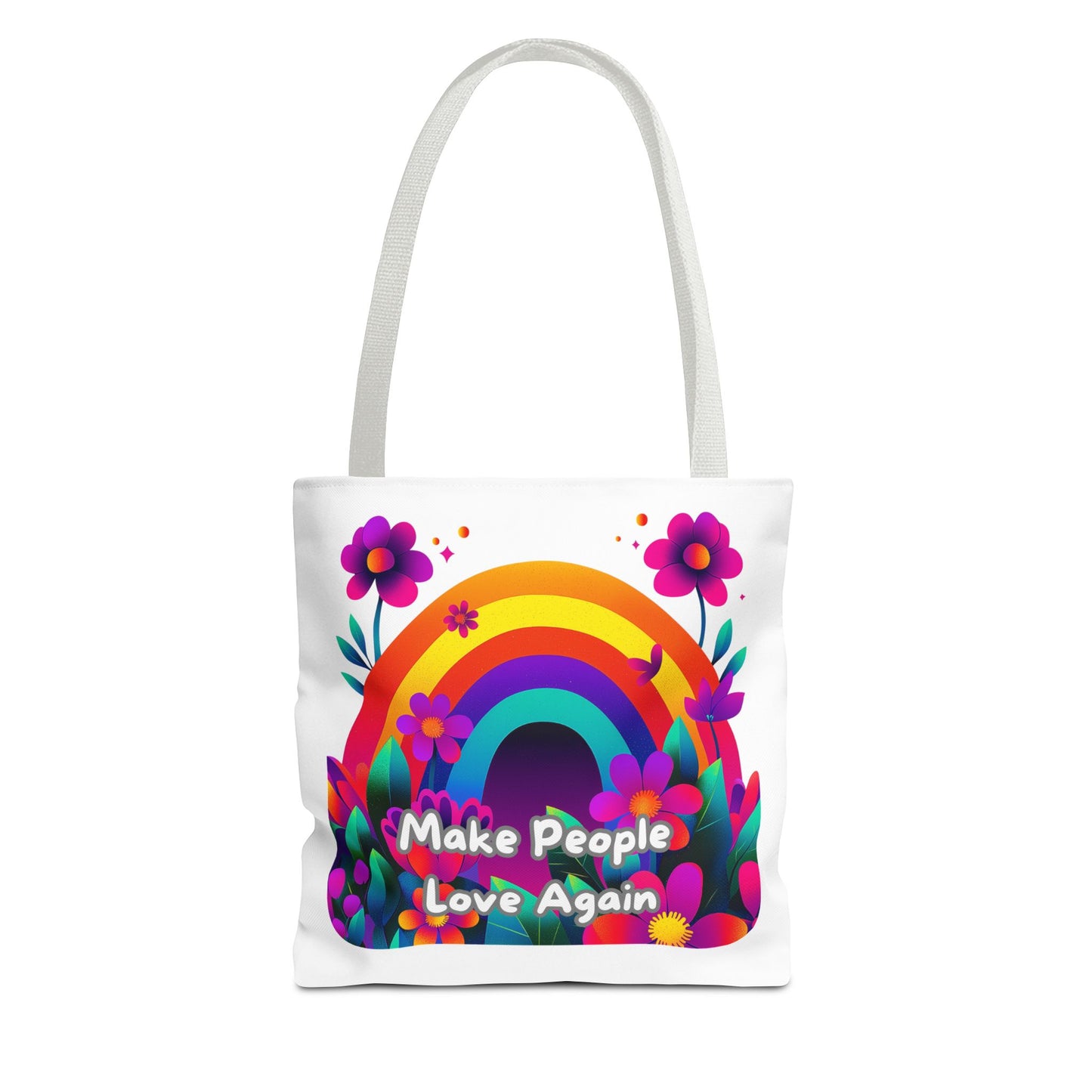 Rainbow Love Tote Bag | Floral Pride Design | LGBTQ+ Activist Accessory