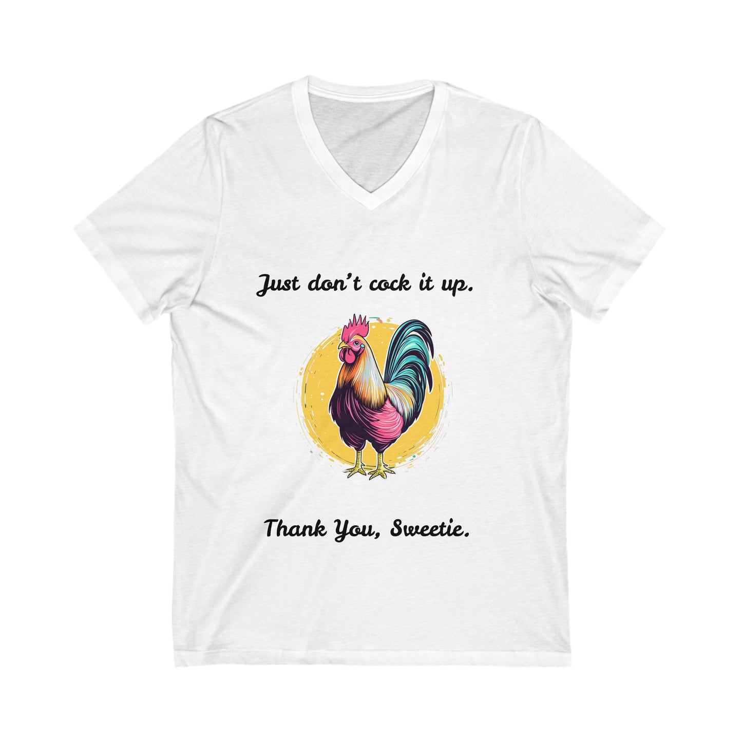 Funny Rooster V-Neck T-Shirt | Farm Life Humor | Vintage Style Chicken Tee