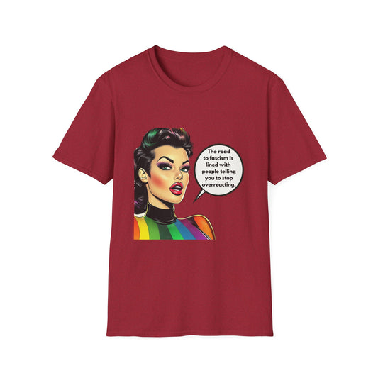Road to Fascism Political Statement T-Shirt | Retro Pop Art Unisex Tee