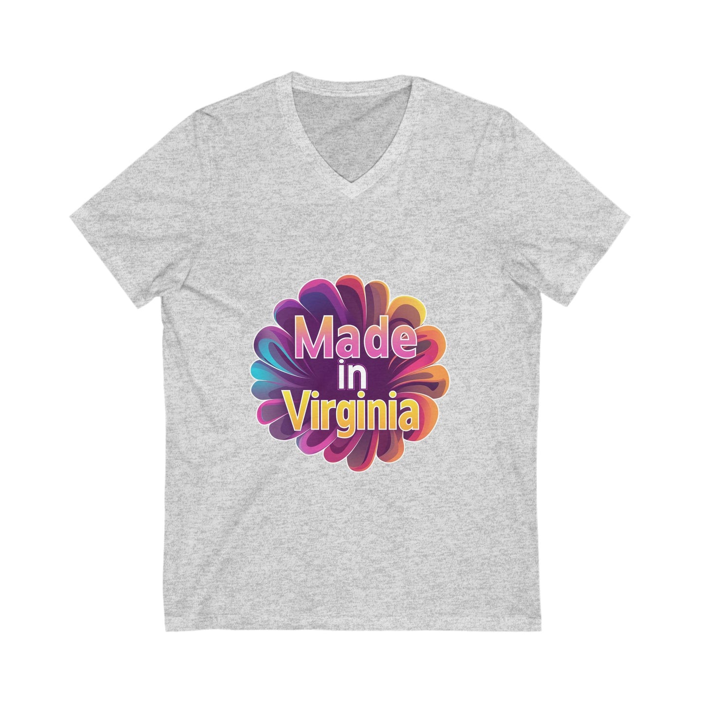 Made in Virginia Retro Flower V-Neck | State Pride Floral Design Unisex Tee