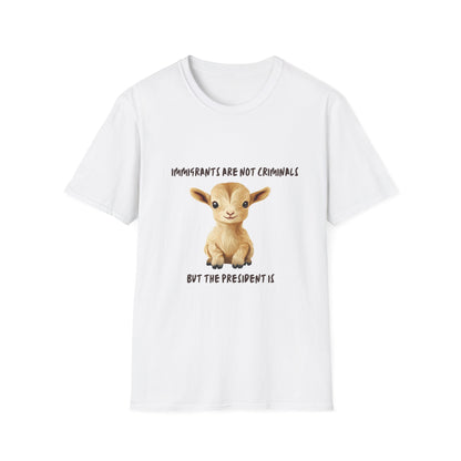 Cute Baby Goat Immigration Rights T-Shirt | Kawaii Activist Unisex Tee