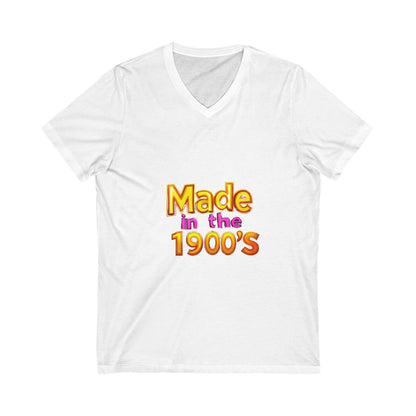 Made in the 1900s V-Neck T-Shirt | Vintage Birthday Gift | Retro Gold Text Design
