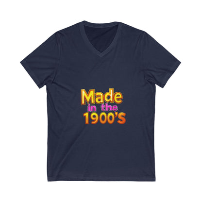 Made in the 1900s V-Neck T-Shirt | Vintage Birthday Gift | Retro Gold Text Design
