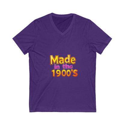 Made in the 1900s V-Neck T-Shirt | Vintage Birthday Gift | Retro Gold Text Design