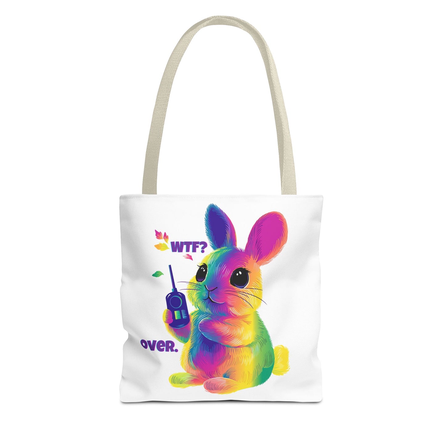 Rainbow Bunny WTF Tote Bag | LGBTQ+ Pride Statement Bag