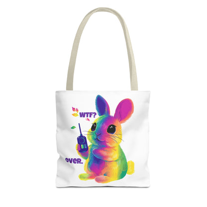 Rainbow Bunny WTF Tote Bag | LGBTQ+ Pride Statement Bag