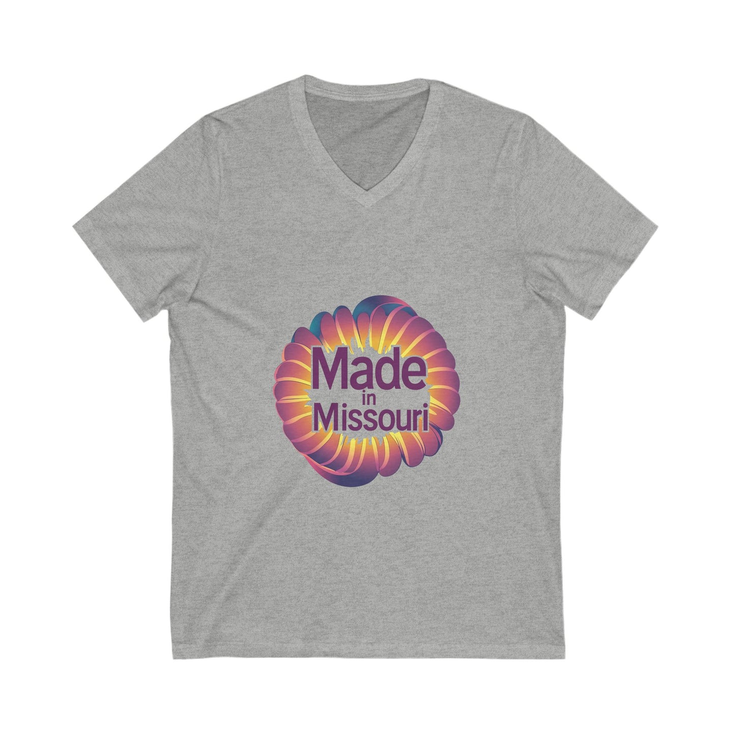 Made in Missouri Retro Sunrise V-Neck T-Shirt | State Pride Unisex Tee