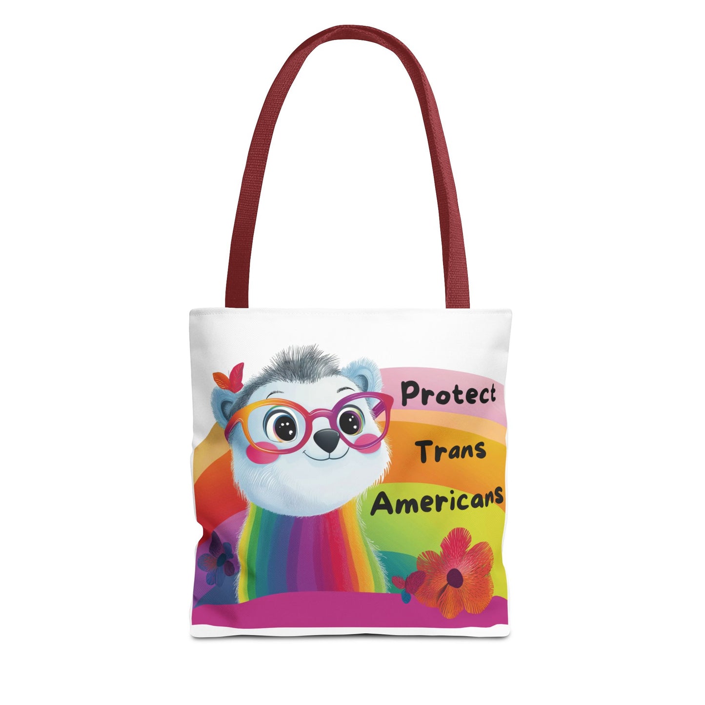Kawaii Trans Rights Panda Tote Bag | LGBTQ+ Pride Rainbow Activist Bag