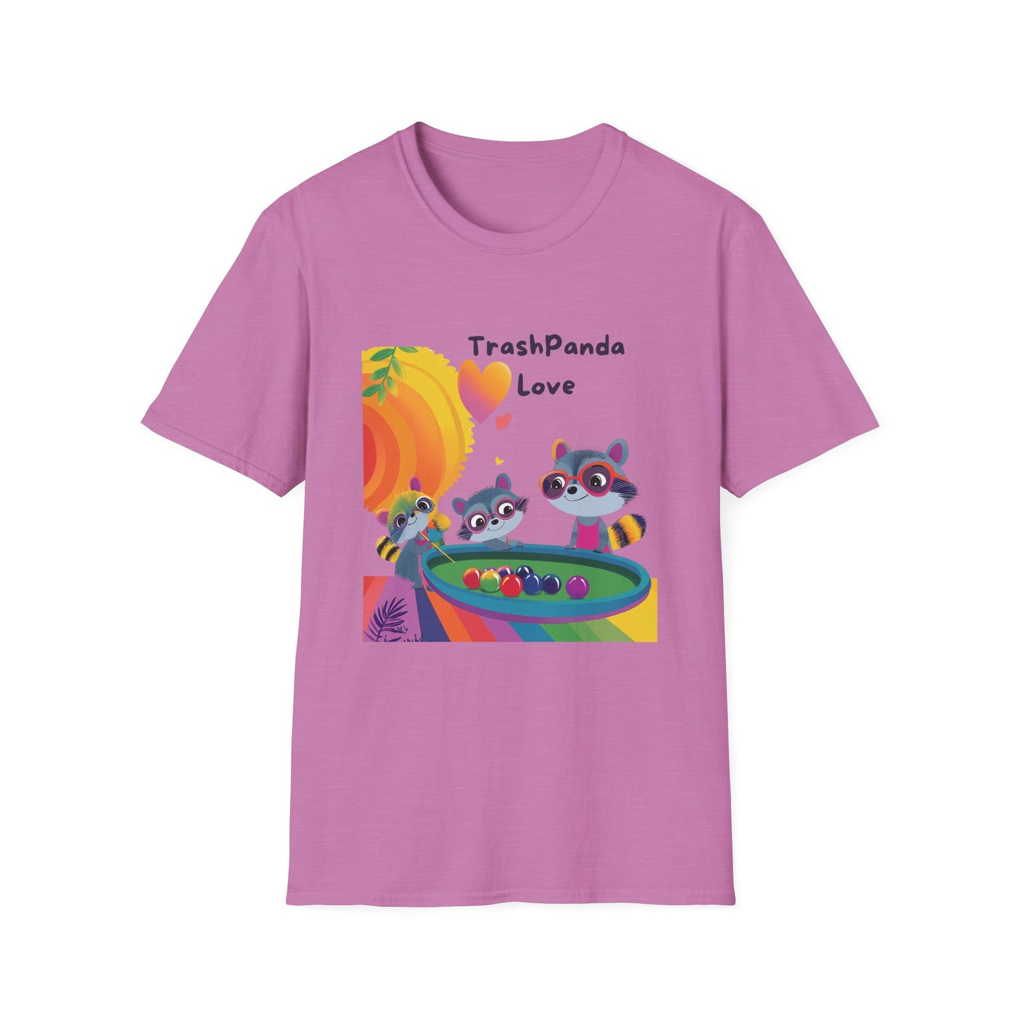 Trash Panda Love Kawaii Raccoon T-Shirt | Cute Animal Pool Party Tee