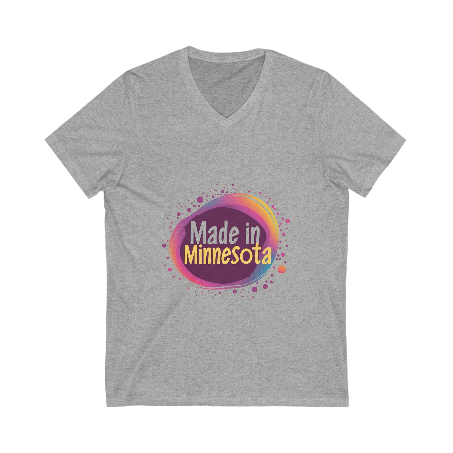 Made in Minnesota Pride V-Neck T-Shirt | State Love Retro Circular Design