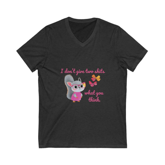 Sassy Squirrel V-Neck T-Shirt | Cute Kawaii Attitude Design | Unisex Bella Canvas Tee