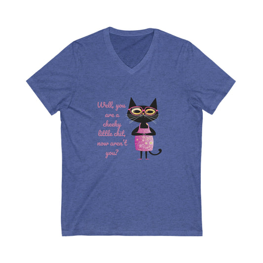 Sassy Bird Rainbow V-Neck T-Shirt | Cute Activist Kawaii Bird Unisex Tee
