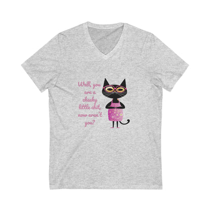 Sassy Bird Rainbow V-Neck T-Shirt | Cute Activist Kawaii Bird Unisex Tee