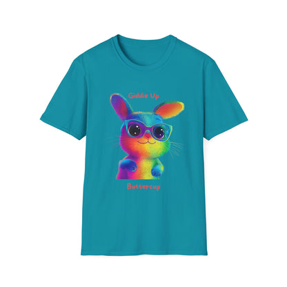 Rainbow Bunny Buttercup T-Shirt | Colorful Pride Tee | Cute LGBTQ+ Gift