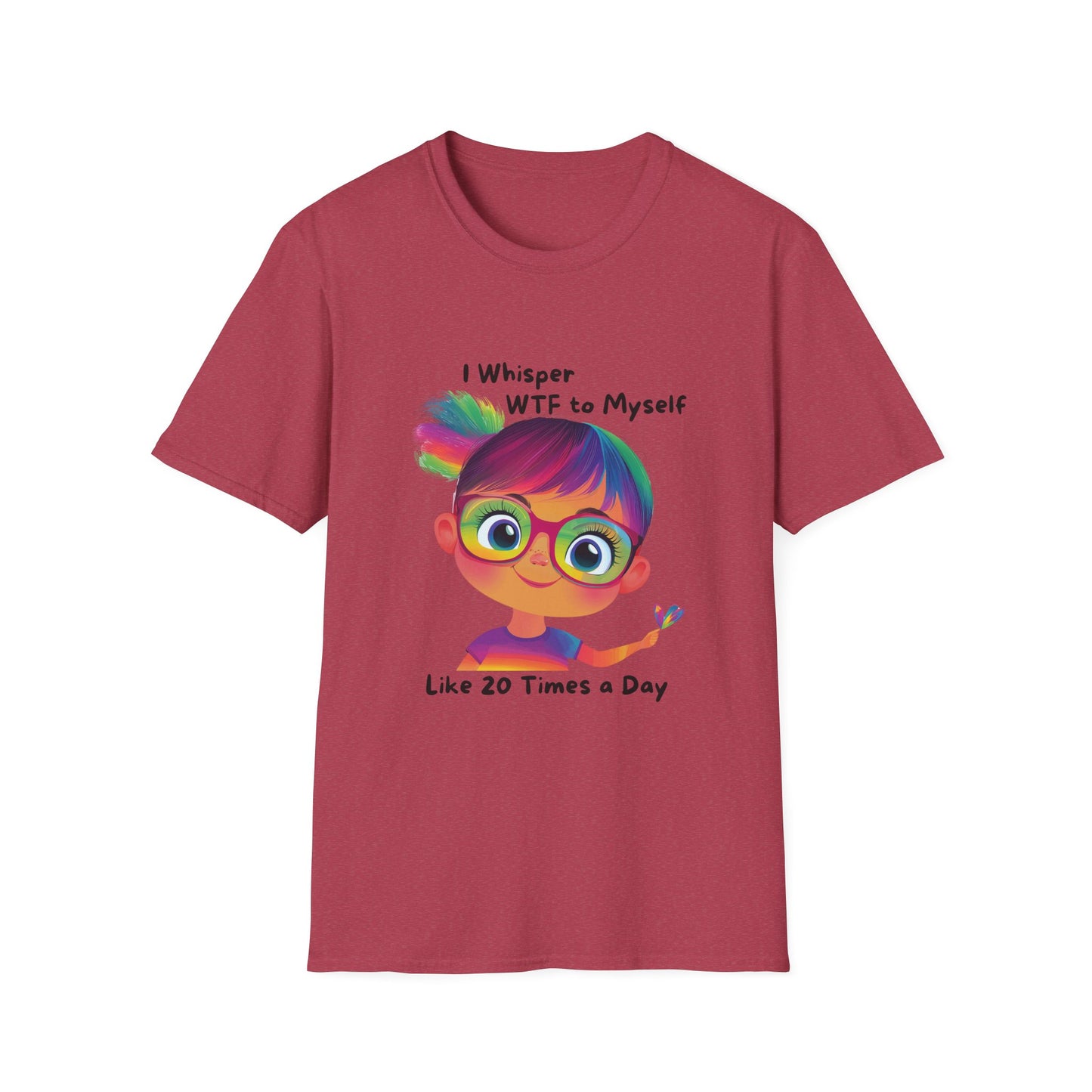 Rainbow Hair WTF Self-Talk Kawaii T-Shirt | Funny Unisex Tee