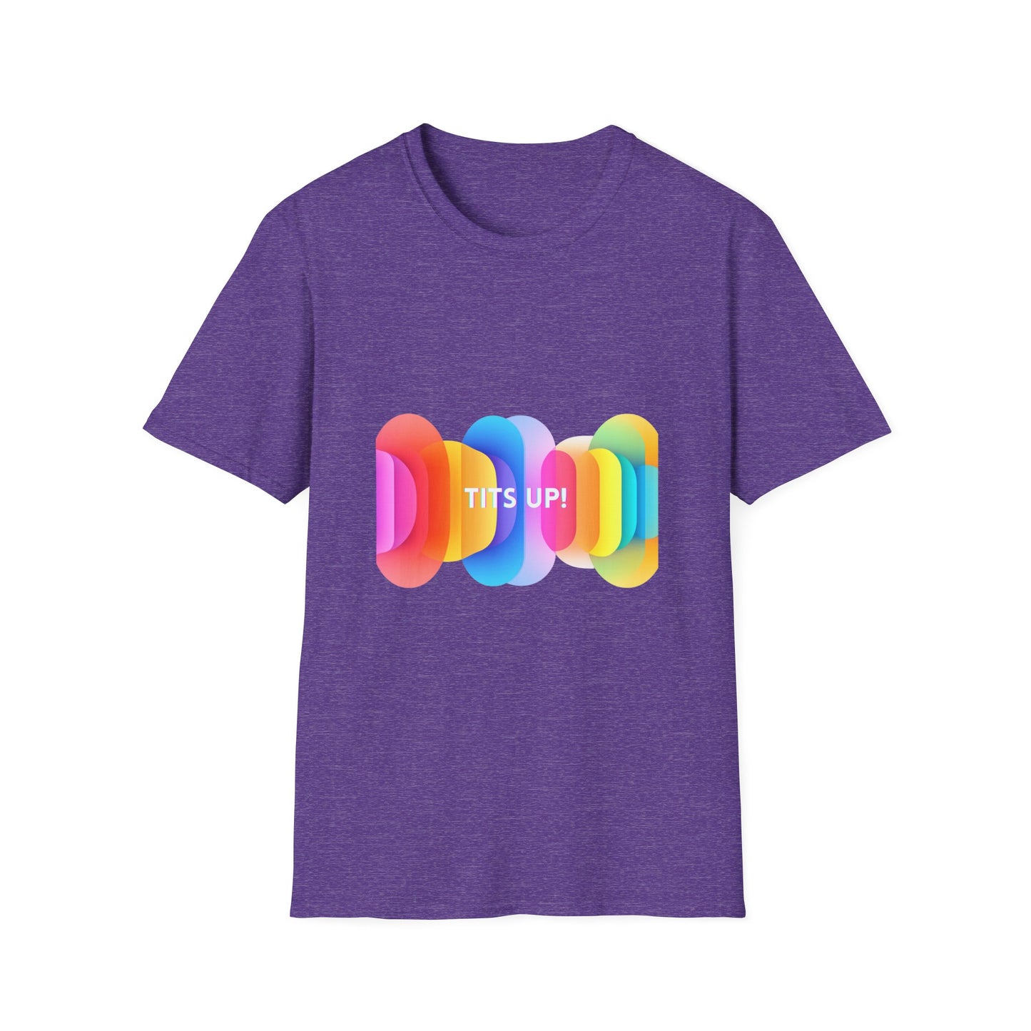 Colorful TITS UP! Unisex T-Shirt | Motivational Rainbow Pride Tee