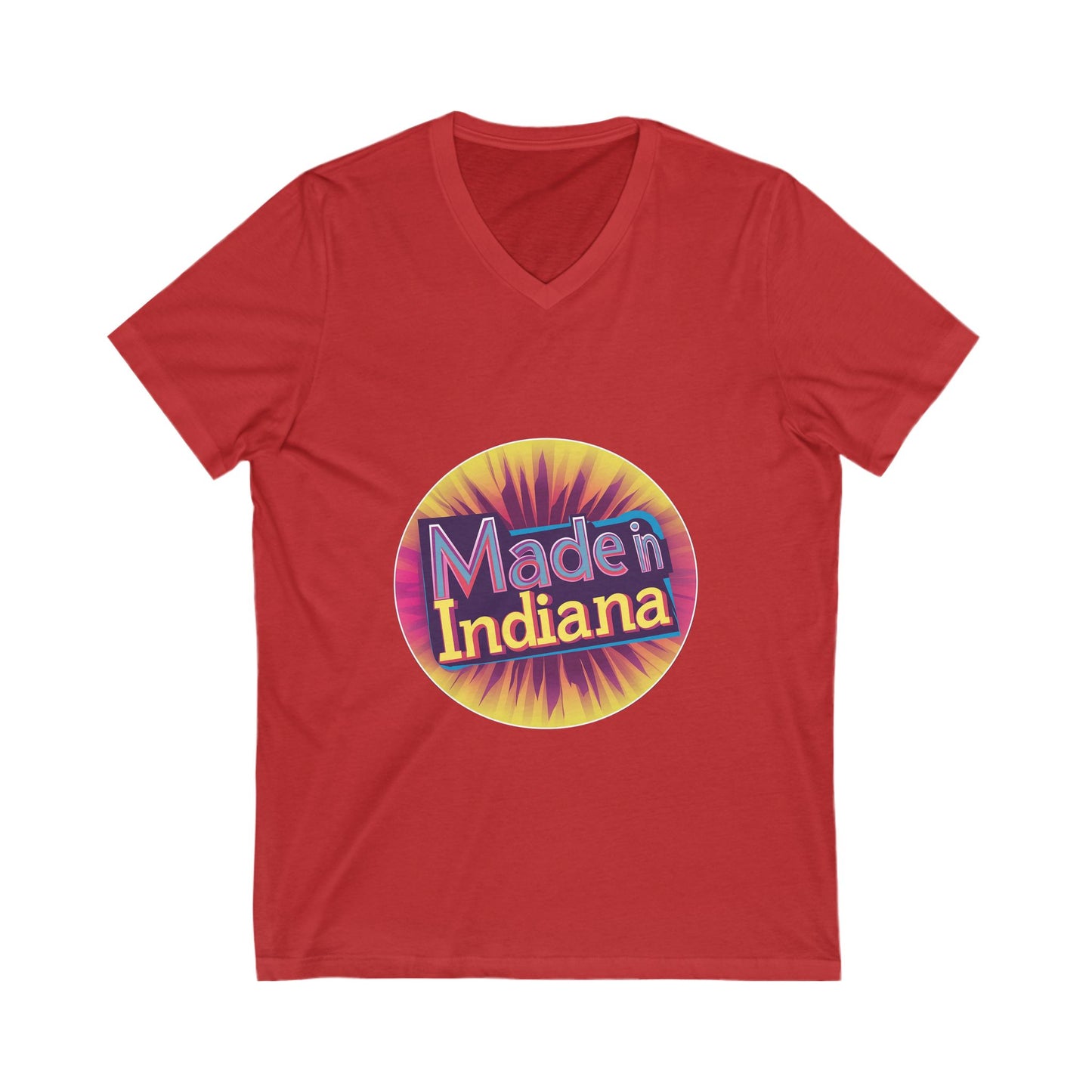 Made in Indiana V-Neck T-Shirt | Retro State Pride Unisex Tee