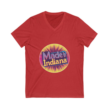 Made in Indiana V-Neck T-Shirt | Retro State Pride Unisex Tee