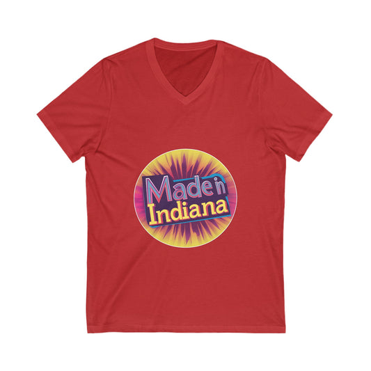 Made in Indiana V-Neck T-Shirt | Retro State Pride Unisex Tee