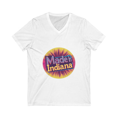 Made in Indiana V-Neck T-Shirt | Retro State Pride Unisex Tee