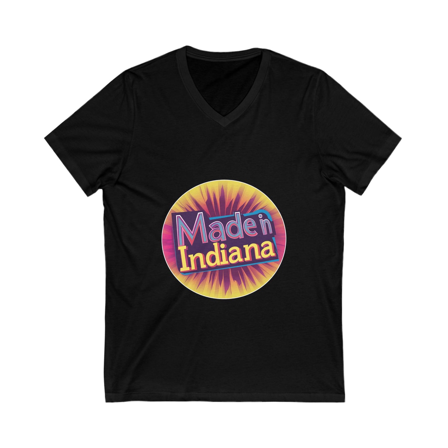 Made in Indiana V-Neck T-Shirt | Retro State Pride Unisex Tee