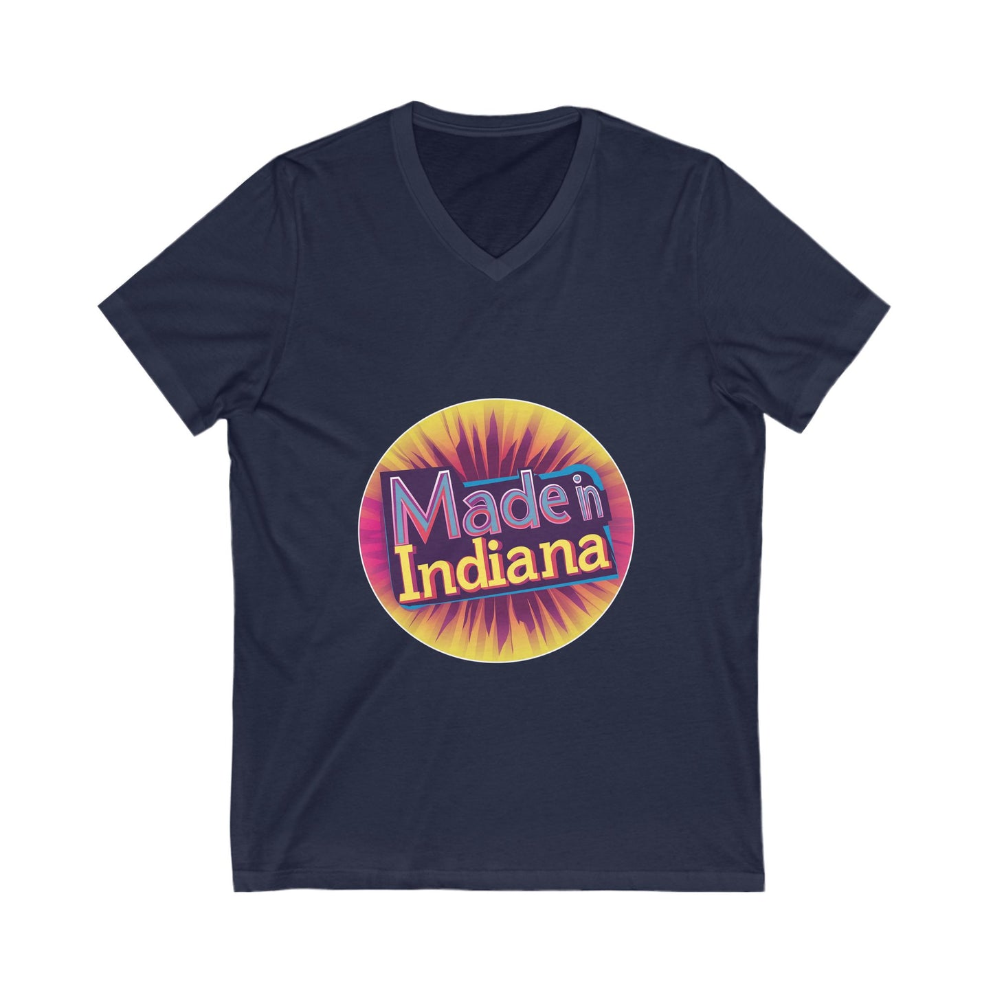 Made in Indiana V-Neck T-Shirt | Retro State Pride Unisex Tee