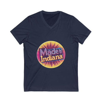 Made in Indiana V-Neck T-Shirt | Retro State Pride Unisex Tee
