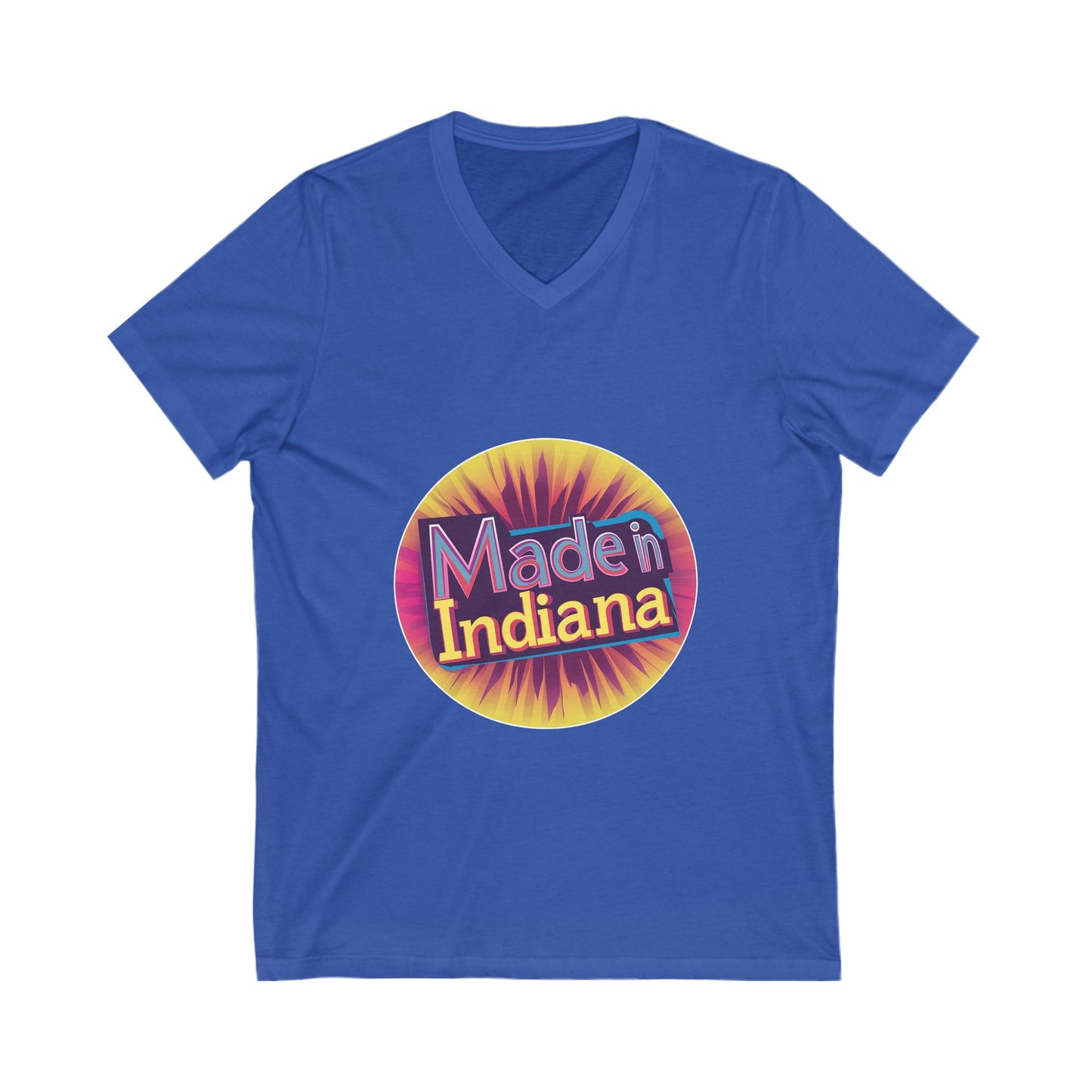 Made in Indiana V-Neck T-Shirt | Retro State Pride Unisex Tee