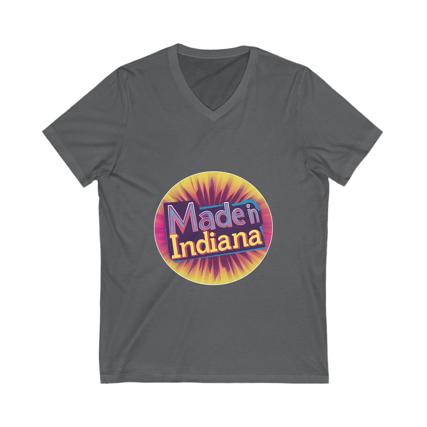 Made in Indiana V-Neck T-Shirt | Retro State Pride Unisex Tee