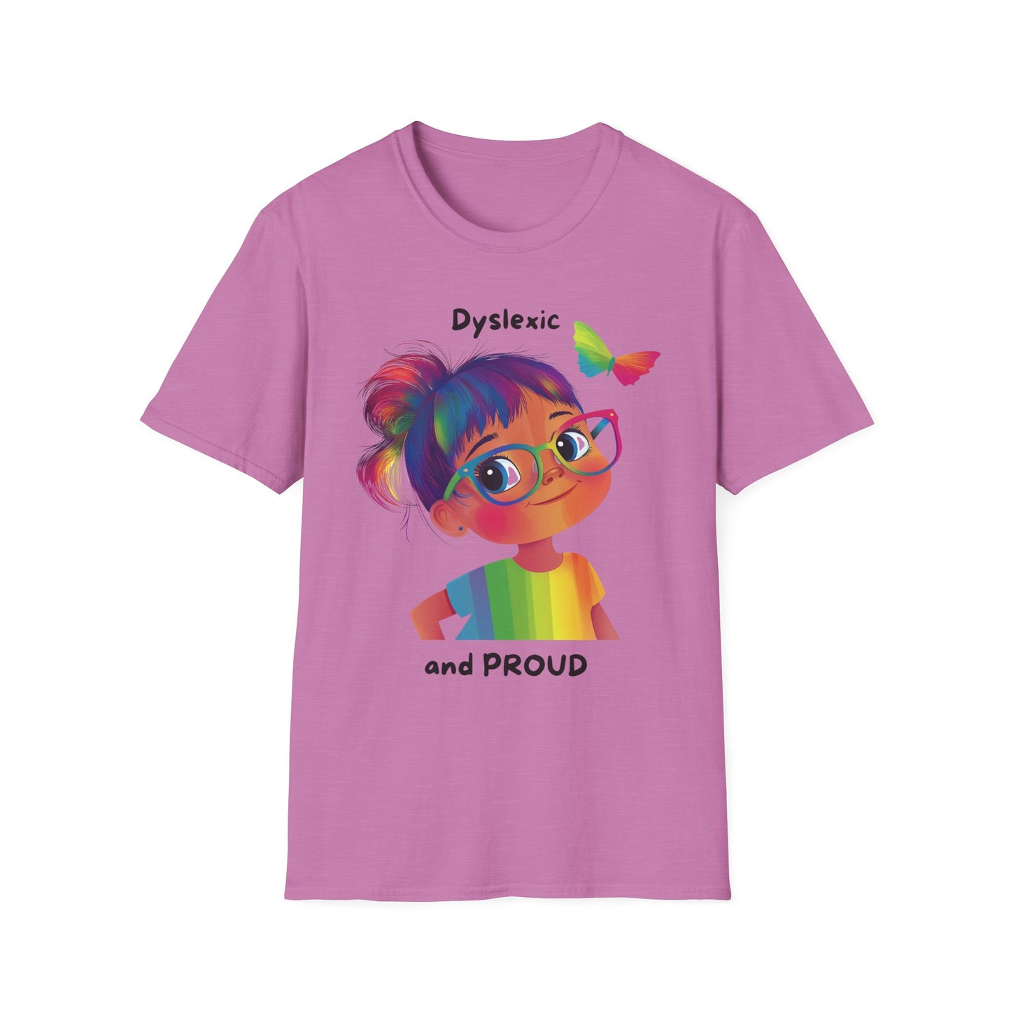 Dyslexic and Proud Rainbow T-Shirt | Neurodiversity Pride Tee