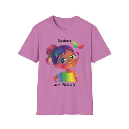 Dyslexic and Proud Rainbow T-Shirt | Neurodiversity Pride Tee