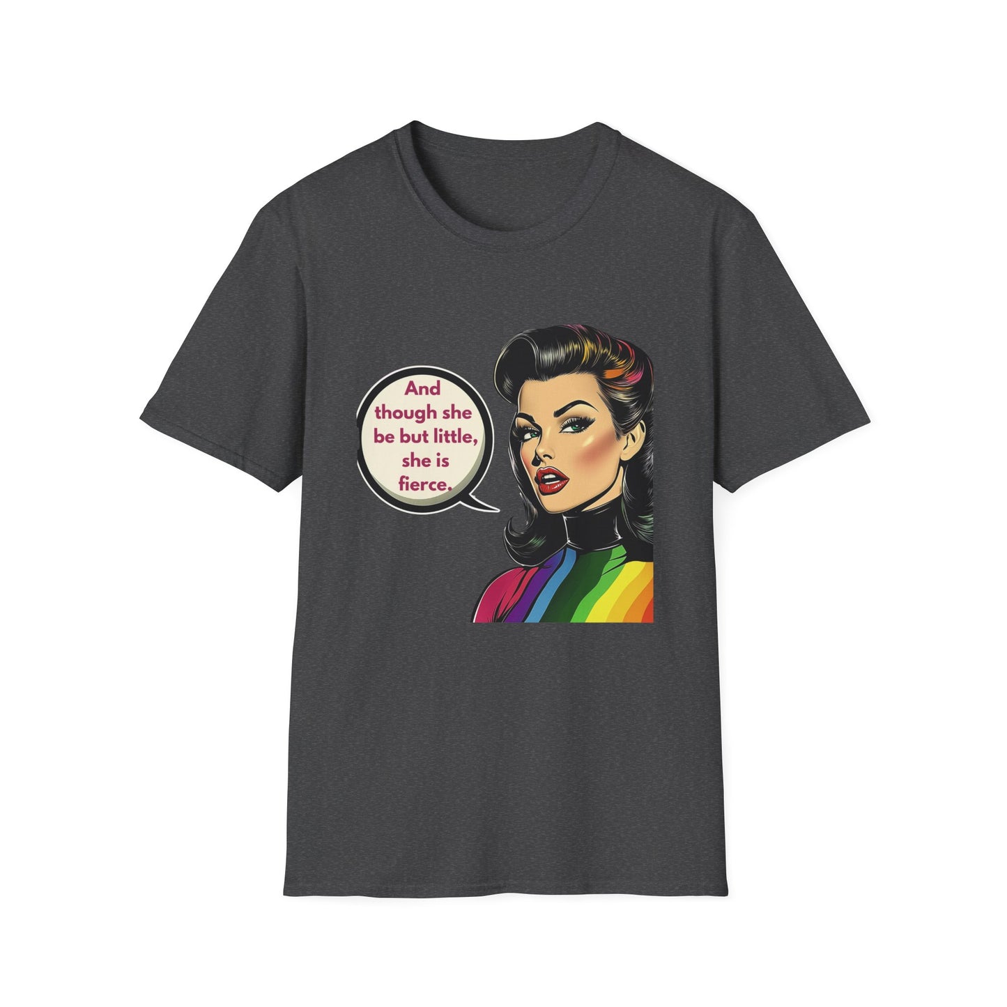 Fierce Though Little Retro Feminist T-Shirt | Vintage Comic Pride Tee