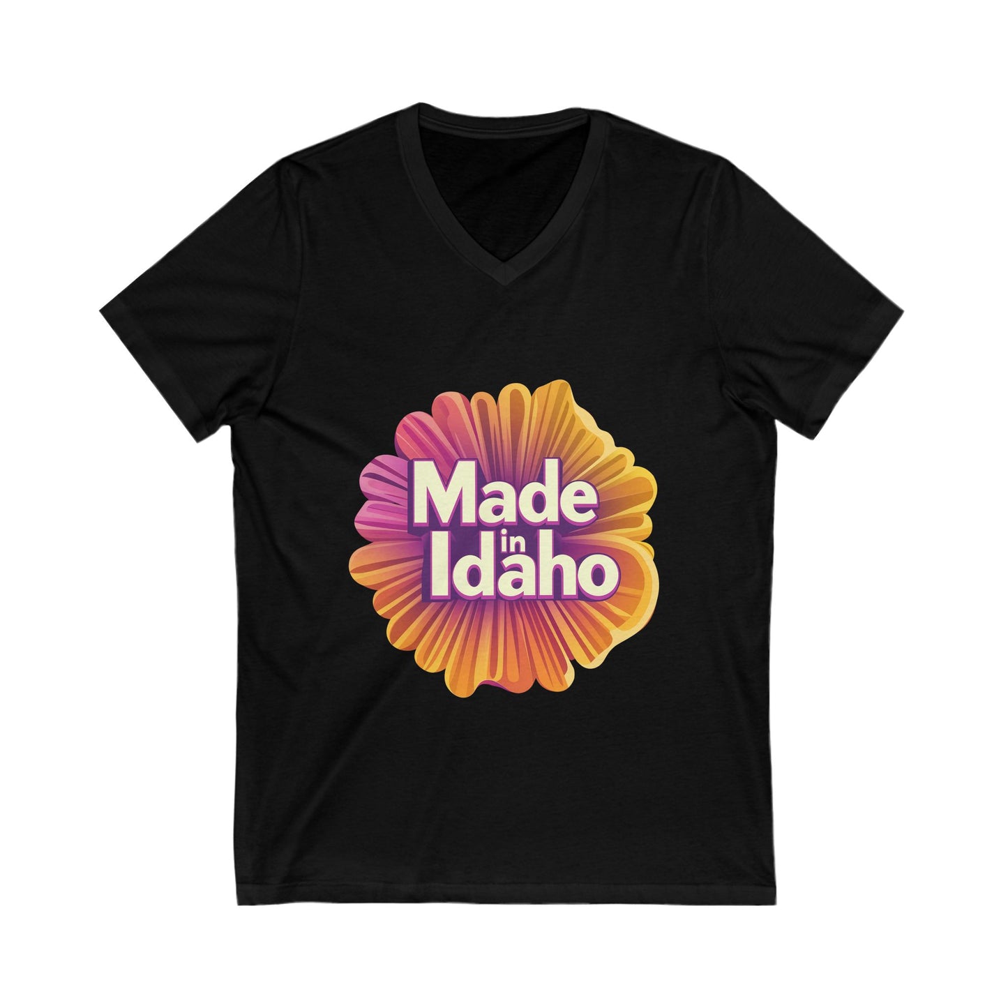 Made in Idaho Retro V-Neck T-Shirt | Vintage Sunflower State Pride Unisex Tee