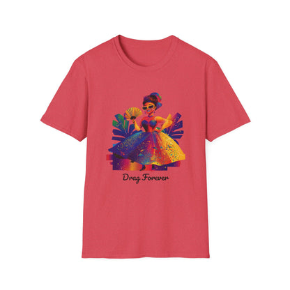 Drag Forever Queen T-Shirt | LGBTQ+ Pride Rainbow Art | Unisex Drag Show Tee
