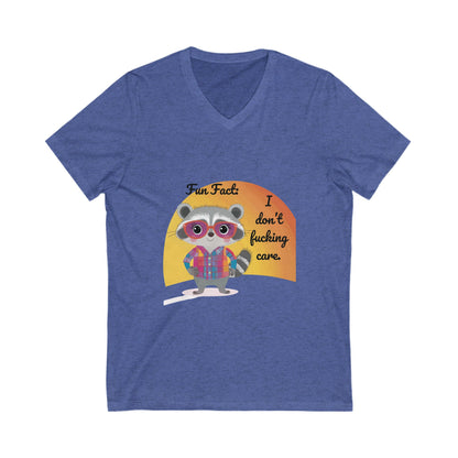 Fun Fact Raccoon V-Neck Tee | Kawaii Attitude Unisex T-Shirt