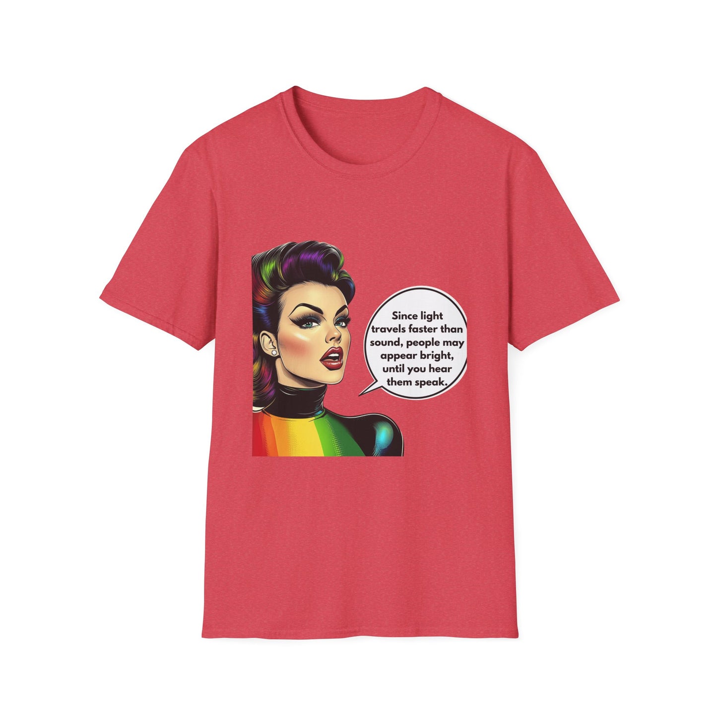 Rainbow Pride Retro Comic Woman T-Shirt | LGBTQ+ Activist Tee