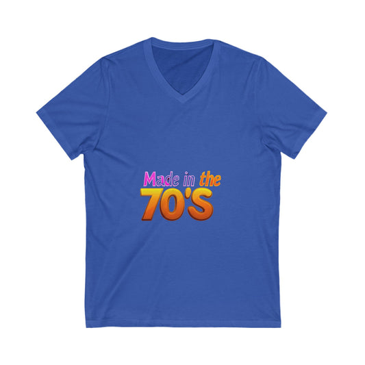 Made in the 70's Retro V-Neck T-Shirt | Vintage Birthday Gift | 70s Gradient Design